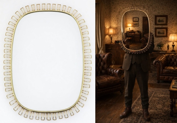 oryginalne lustro mid century modern